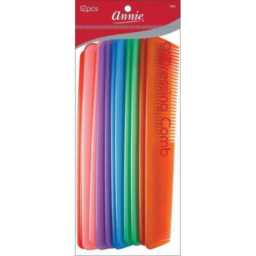 Annie Dressing Combs 9In 12Ct Asst Color 65