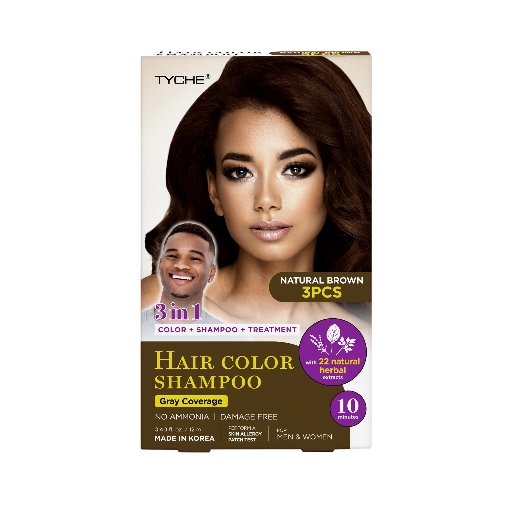 3IN I HAIR COLOR SHAMPOO-NATURAL BROWN