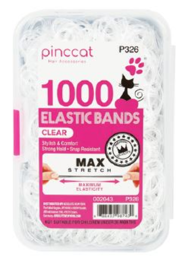 PINCAT 1000 ELASTIC BANDS-CLEAR