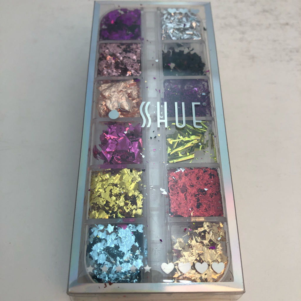 SHUE - 12 GLIDS NAIL DECAL - 12 COLOR SEQUINS