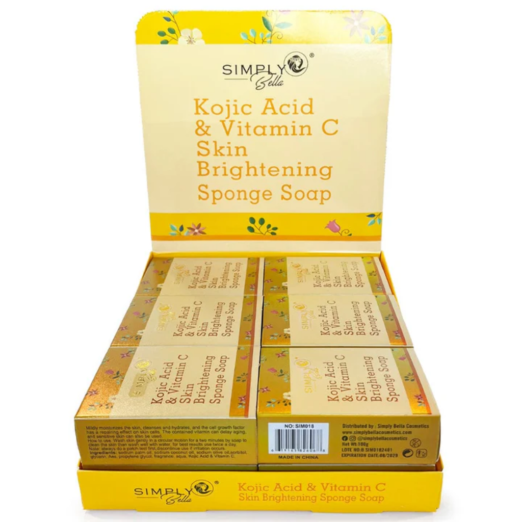 SIMPLY BELLA - KOJIC ACID & VITAMIC C SKIN BRIGHTENING SPONGE SOAP