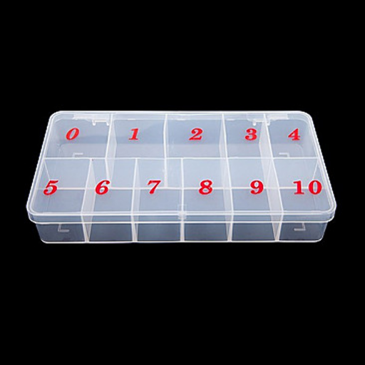 CLEAR NAIL TIP ORGANIZER WITH -NUMBER