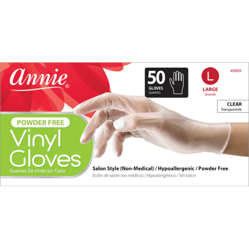 Annie Vinyl Gloves Powder Free L 50Ct