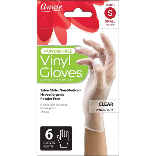 Annie Vinyl Gloves-Powder Free S 6ct