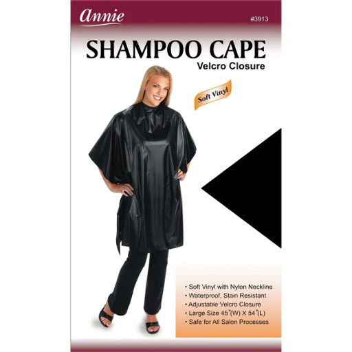 Annie-Shampoo Cape 45In * 54In Black