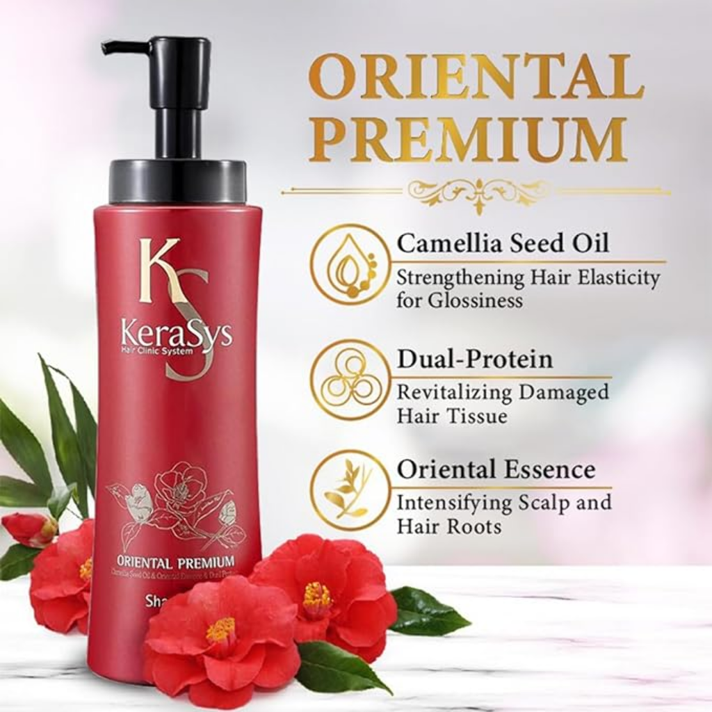 KERASYS ORIENTAL PREMIUM - MOISTURE & REPAIR  SHAMPOO 600ML (RED)