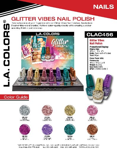 CLAC456 - LC GLITTER VIBES NAIL POLISH SET (24PCS) w/ DISPLAY