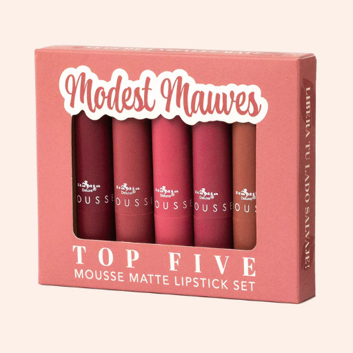 191SET05 - SOFT SERVE (MODEST MAUVES) - TOP FIVE MOUSSE MATTE LIPSTICK