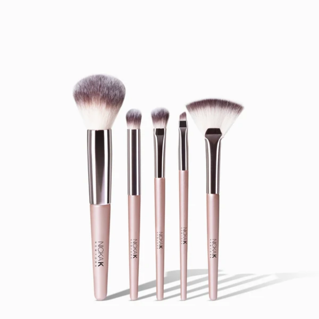NK FACE ESSENTIAL BRUSH SET-ROSEGOLD