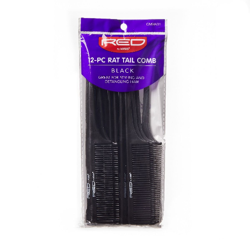 12-PC RAT TAIL COMB BLACK