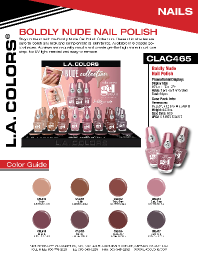 CLAC465 - LC BOLDLY NUDE NAIL POLISH SET (24PCS) w/ DISPLAY