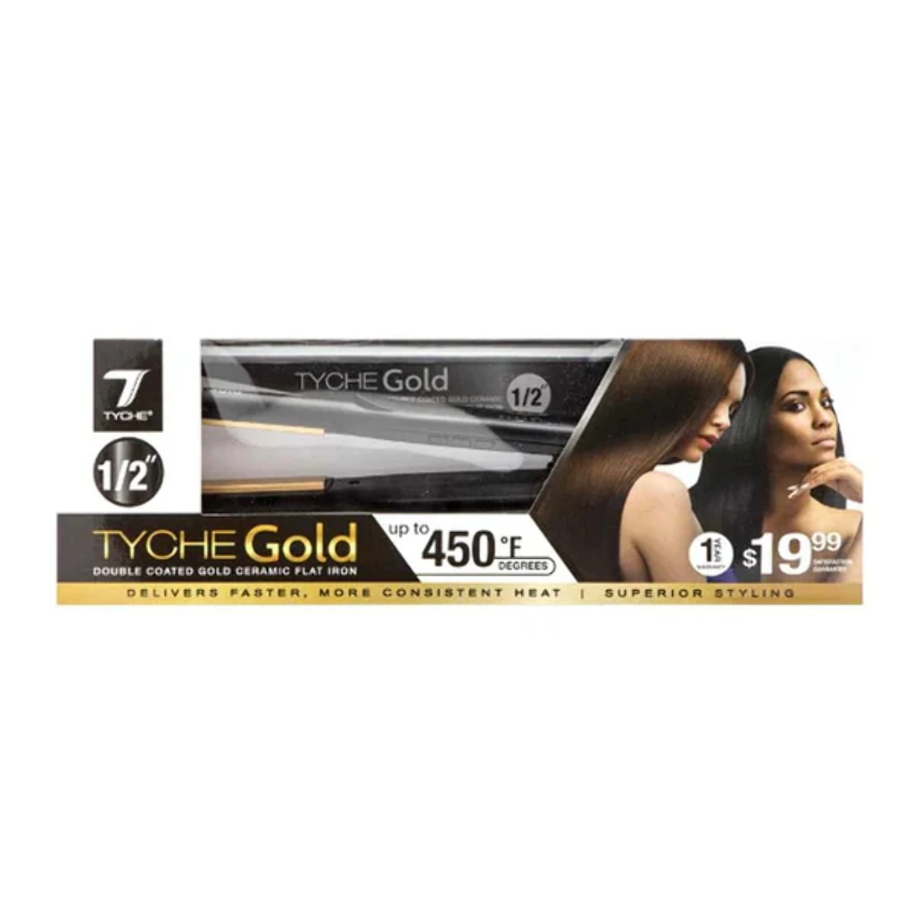 TYCHE-GOLD Ceramic Flat Iron 1/2"