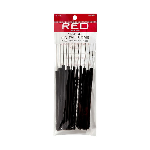 12PC PIN TAIL COMB BLACK