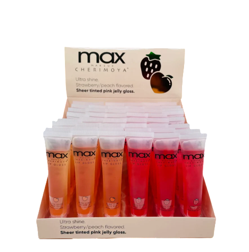 MAX ULTRA SHINE CLEAR JELLY STRAWBERRY/PEACH (48PCS)