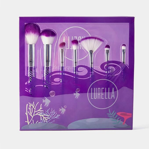 7PC MERMAID MAKEUP BRUSH SET PURPLE