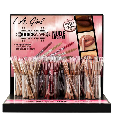 GPD421 - LA GIRL SHOCKWAVE NUDE LIPLINER SET (12pcs/color, 8color, 96PCS) w/ ACRYLIC DISPLAY