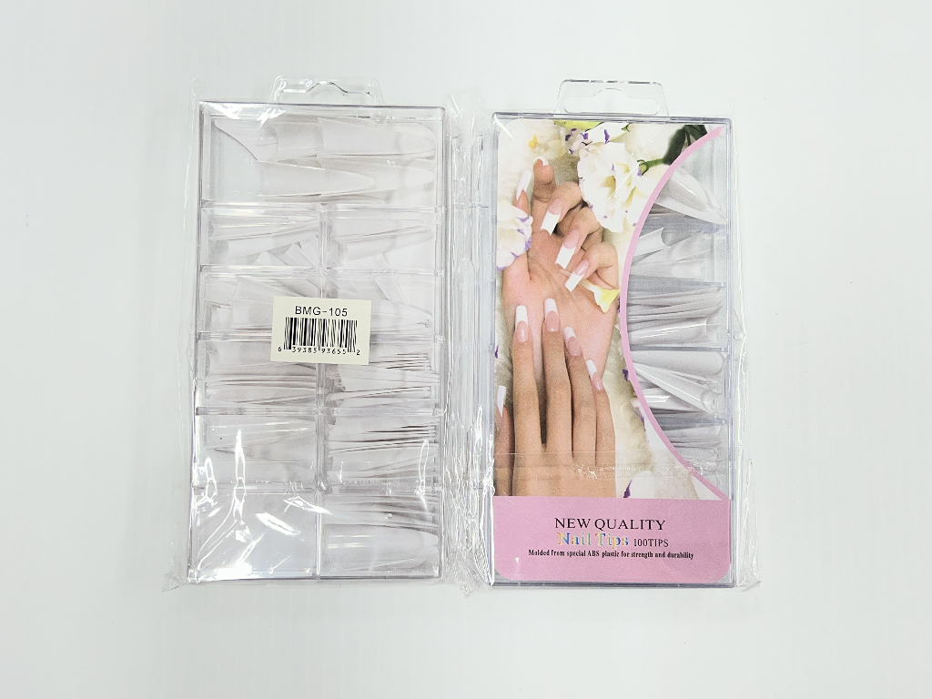 STILETTO NAIL TIP 100PC-WHITE