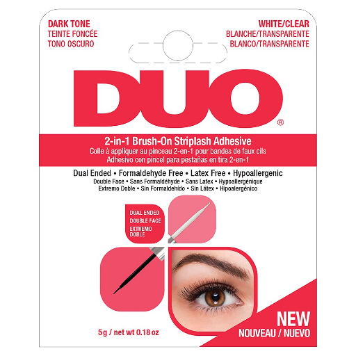 DUO ADHESIVE 2-IN-1 DUAL BRUSH CLEAR (0.18OZ, RED)