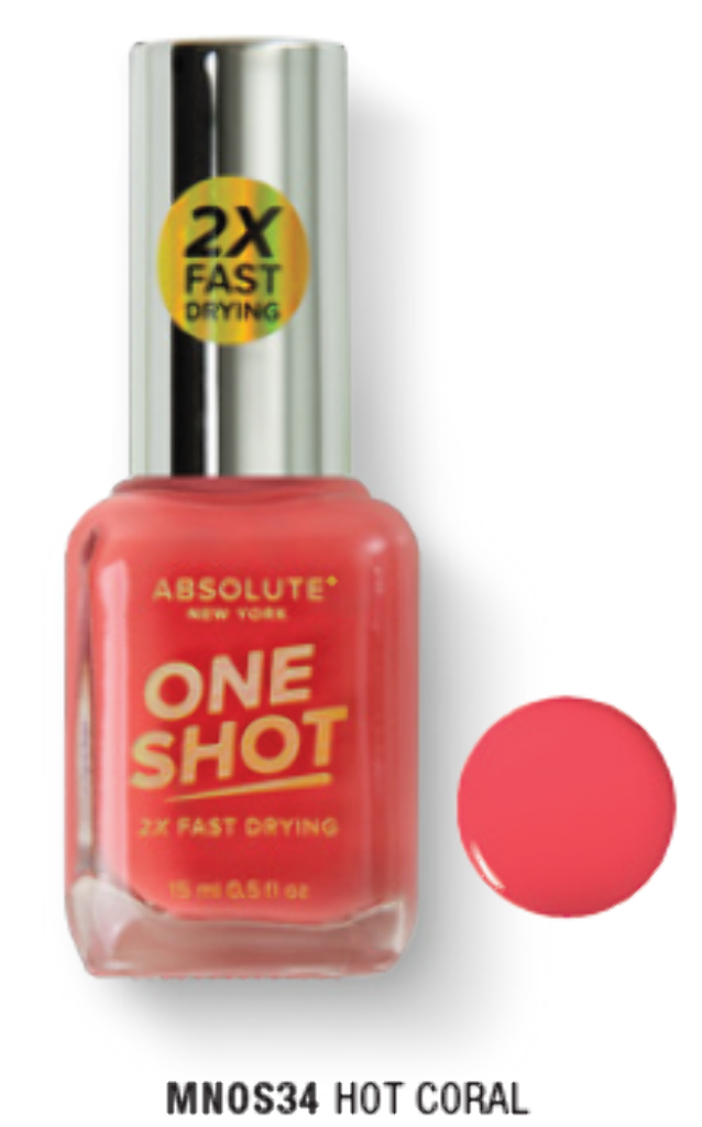 ABNY ONE SHOT NAIL POLISH HOT CORAL