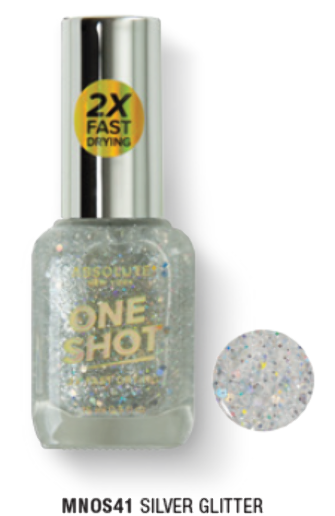 ABNY ONE SHOT NAIL POLISH SILVER GLITTER