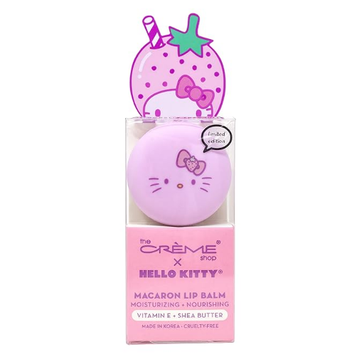 HELLO KITTY MACARON LIP BALM-STRAWBERRY ROSE LATTE