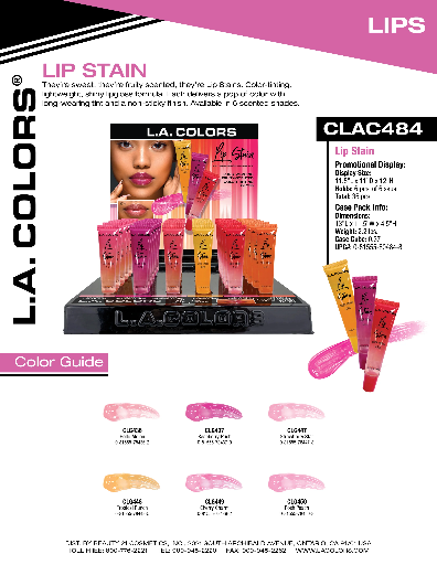 CLAC484 - LC LIP SATIN LIP GLOSS (36PCS) w/ DISPLAY