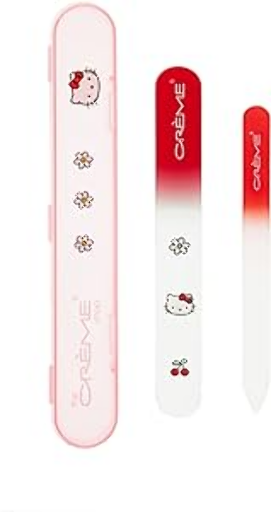 HELLO KITTY PREMINUM GLASS NAIL FILE SET-RED