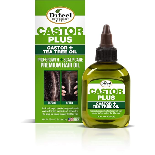 DIFEEL HAIR OIL 2.5OZ - CASTOR PLUS(CASTOR+TEA TREE)
