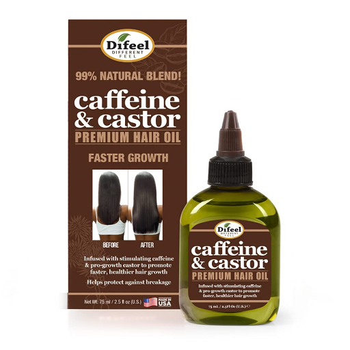CAFFEINE &CASTOR PREMIUM HAIR OIL FASTER GROWTH 2.5OZ BOX