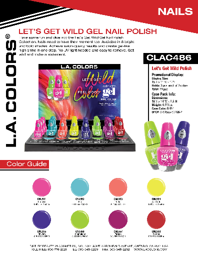 CLAC486 - LC WILD COLOR GEL POLISH SET (24PCS) w/ DISPLAY