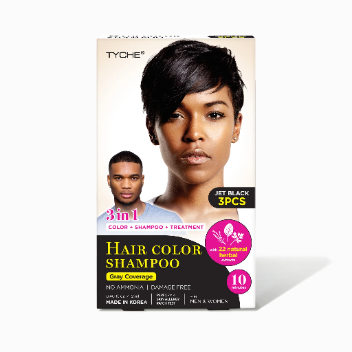 3IN I HAIR COLOR SHAMPOO-JET BLACK