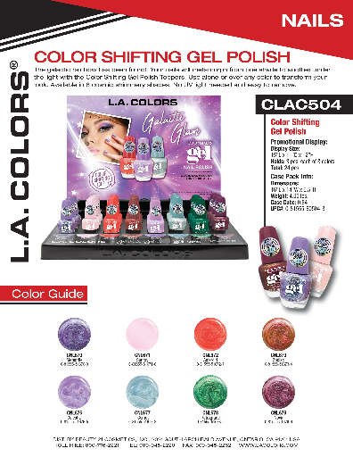 CLAC504 - LC GALACTIC GLAM COLOR CRAZE GEL NAIL POLISH SET (24PCS) w/ DISPLAY