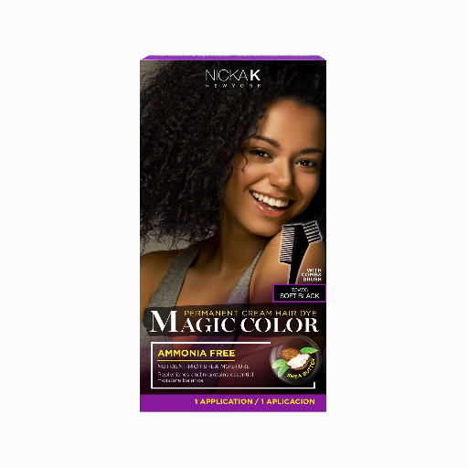 NK PERMANENT CREAM HAIR DYE MAGIC COLOR-SOFT BLACK