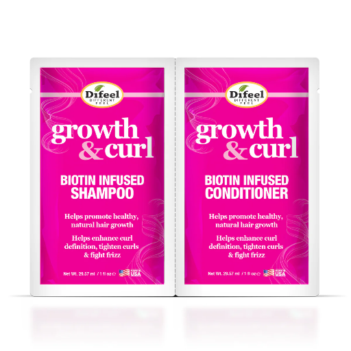 DIFEEL SHAMPOO+CONDITIONER PACK 1OZ - BIOTIN GROWTH&CURL