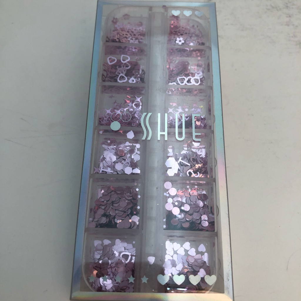 SHUE - 12 GLIDS SEQUINS MIX - PINK ASSORTED SHAPES