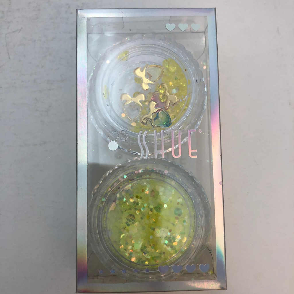 SHUE - 2CT NAIL DECO GLITTER SEQUINS - YELLOW