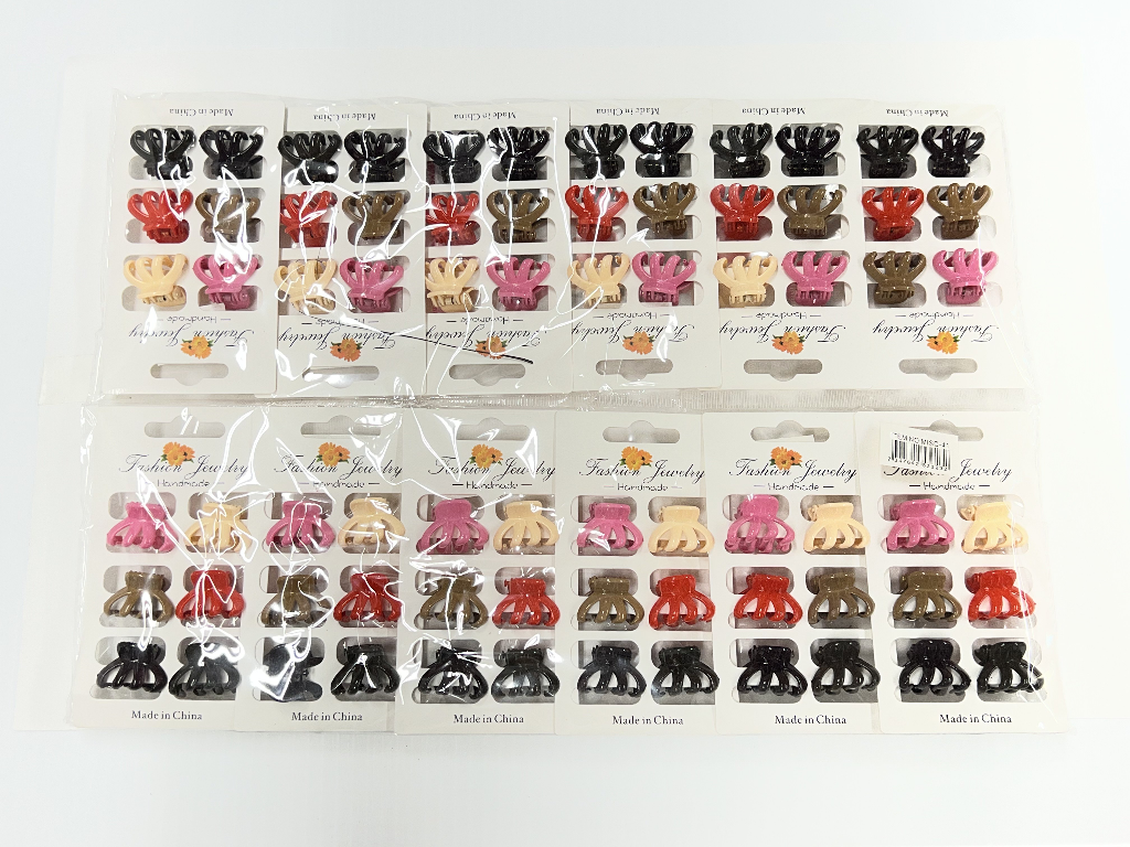 HAIR CLIP-MINI6PC-COLOR MIX