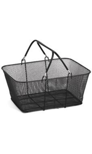 BLACK METAL MESHED RETAIL SHOPPING BASKET (13"x9"x7")