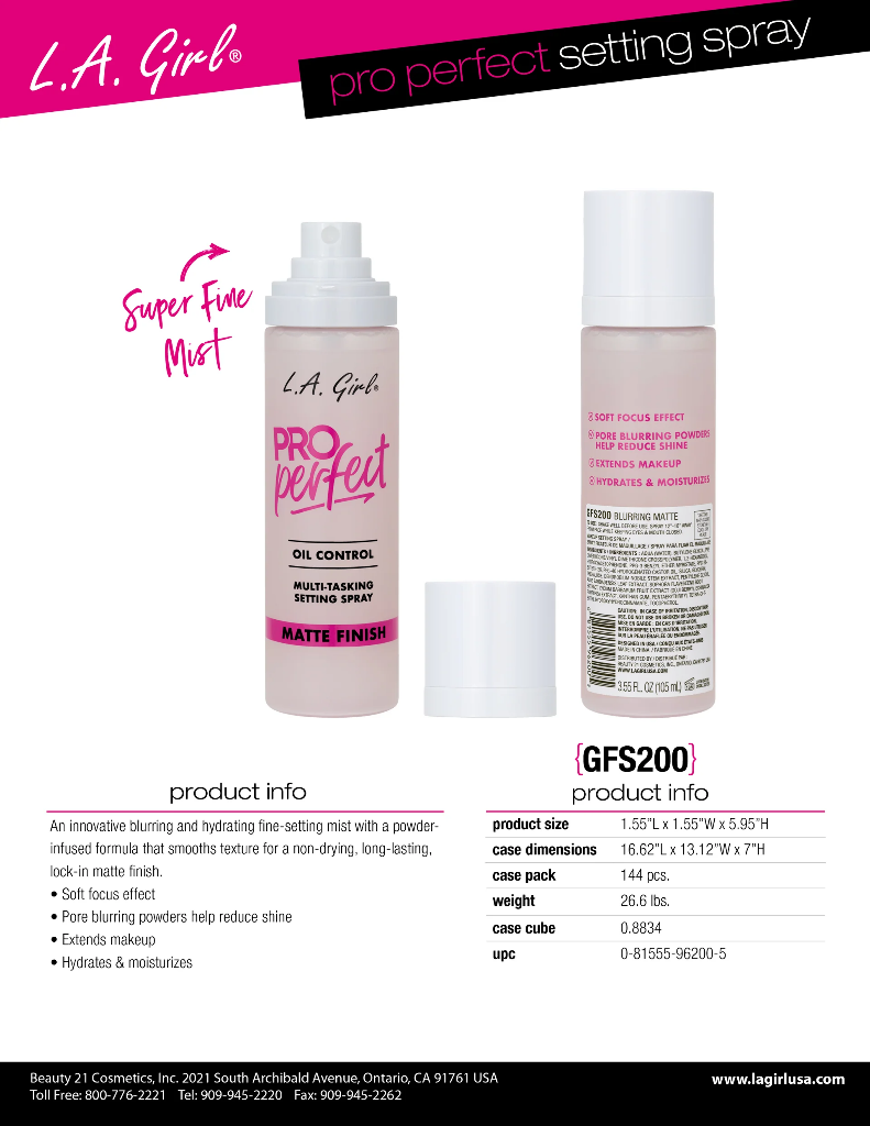 PRO PERFECT SETTING SPRAY 3.5OZ-MATTE FINISH