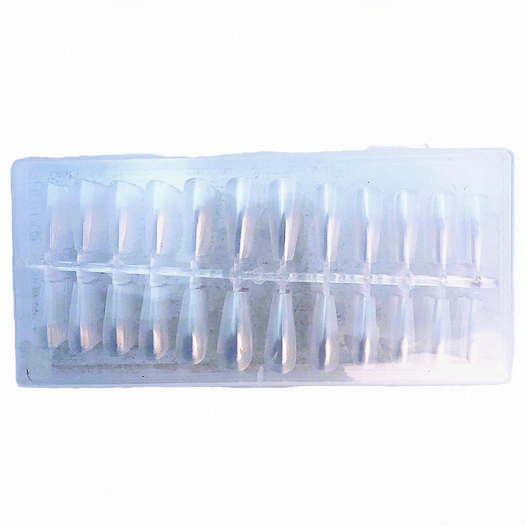 NAIL TIP CLEAR COFFIN- 240PC