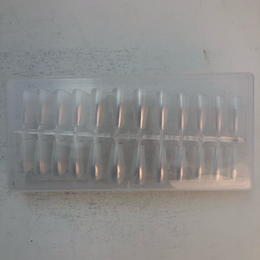 NAIL TIP CLEAR COFFIN- 240PC