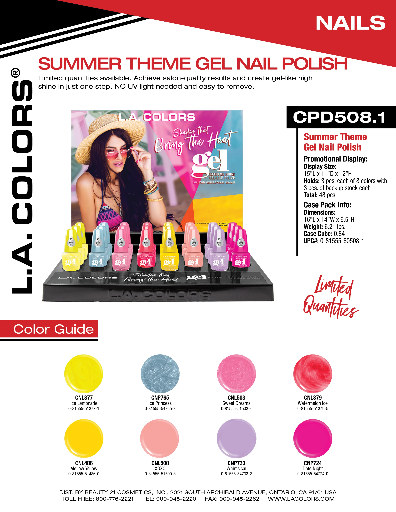 CPD508.1 - LC SHADES THAT BRING THE HEAT GEL POLISH SET (48PCS) w/ DISPLAY