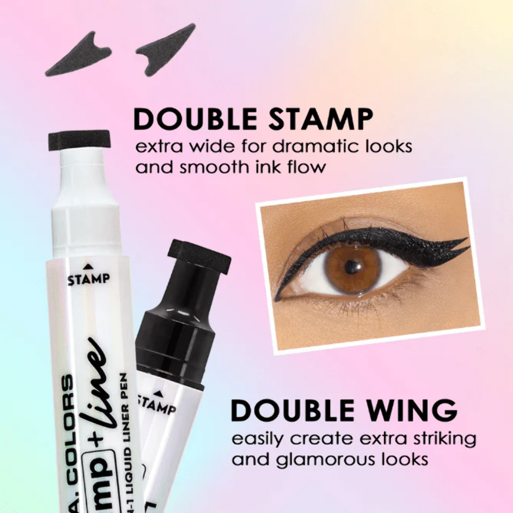 STAMP + LINE LIQUID LINER PEN - DOUBLE WING - BLACK
