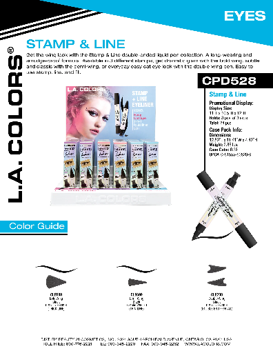 CPD528 - LA COLOR STAMP & LINE 3STYLE (3COLOR, 8PCS/COLOR, 24pcs) w/ DISPLAY