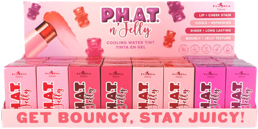 PHAT N JELLY COOLING WATER TINT - LIP & CHEEK STAIN (4COLOR, 24PCS)