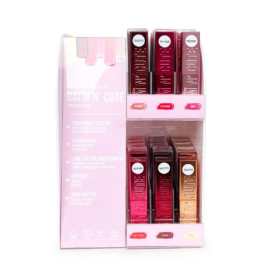 BALM N CUTE (6 Shades, 6pcs/shade; 36pcs + 6 Free Testers) w/ Acrylic Display