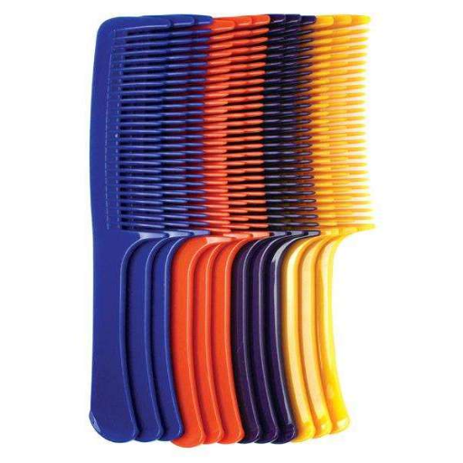 CURVED TEETH BRUSH COMB 9" BULK ASST COLOR