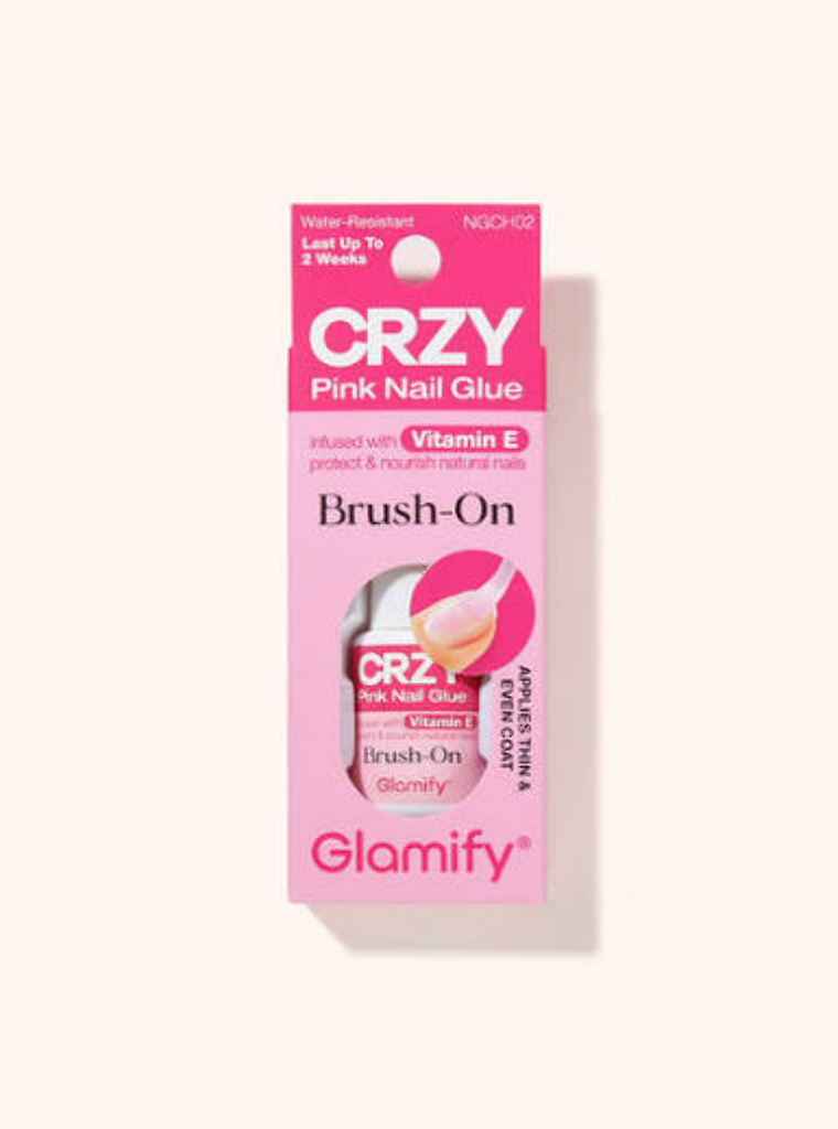CRZYHOLD PINK TINT BRUSH ON NAIL GLUE