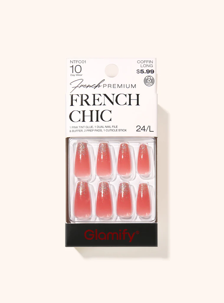 Nail Tip: FRENCH CHIC- COFFIN LONG