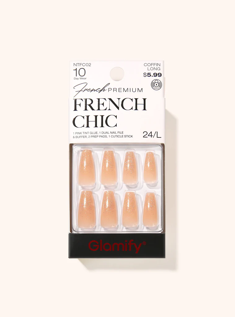 Nail Tip: FRENCH CHIC-COFFIN LONG